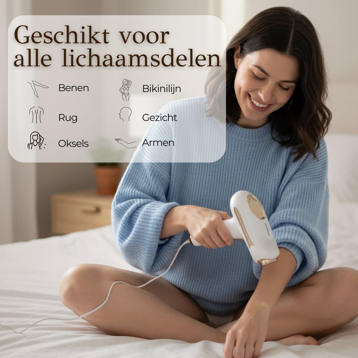 IPL Laser Ontharingsapparaat Elite voor Mannen en Vrouwen - 9 Standen - IPL Ontharingsapparaten - Ontharen voor Thuis - 2 opzetstukken - Ice-coolfunctie - Laser ontharing thumbnail 7