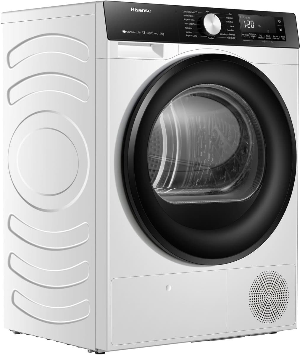 Hisense DH3S902BWCC - Condensdroger - 9 kg - Vrijstaand - Voorbelading - Warmtepomp - Wit - Draaiknop - TouchControl - 63 dB(A) - Ion Refresh - Allergy Care - Auto Dry thumbnail 5