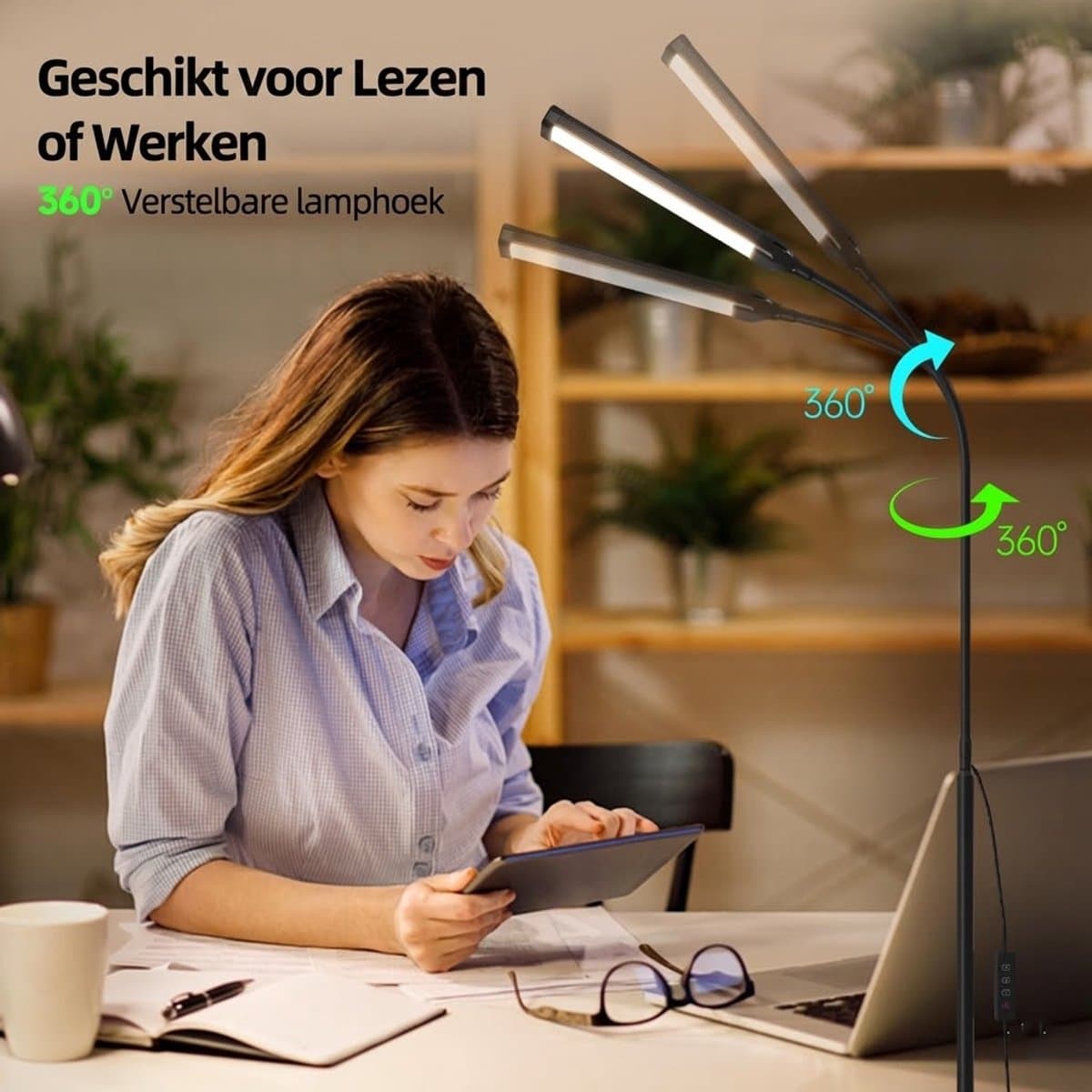 MUPOO Dimbare LED Vloerlamp - Flexibel verstelbaar, 10W USB thumbnail 4