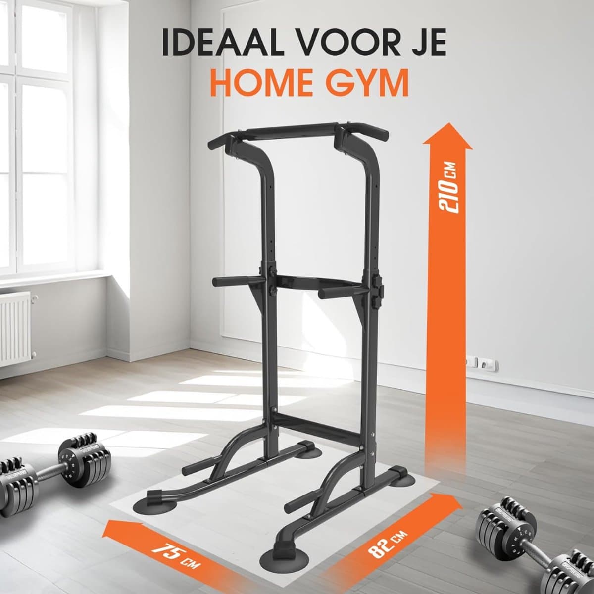 DnA® Squat Rack - Squat Wedge - Power Rack - Zwart - 82cm x 75cm x 210cm thumbnail 5