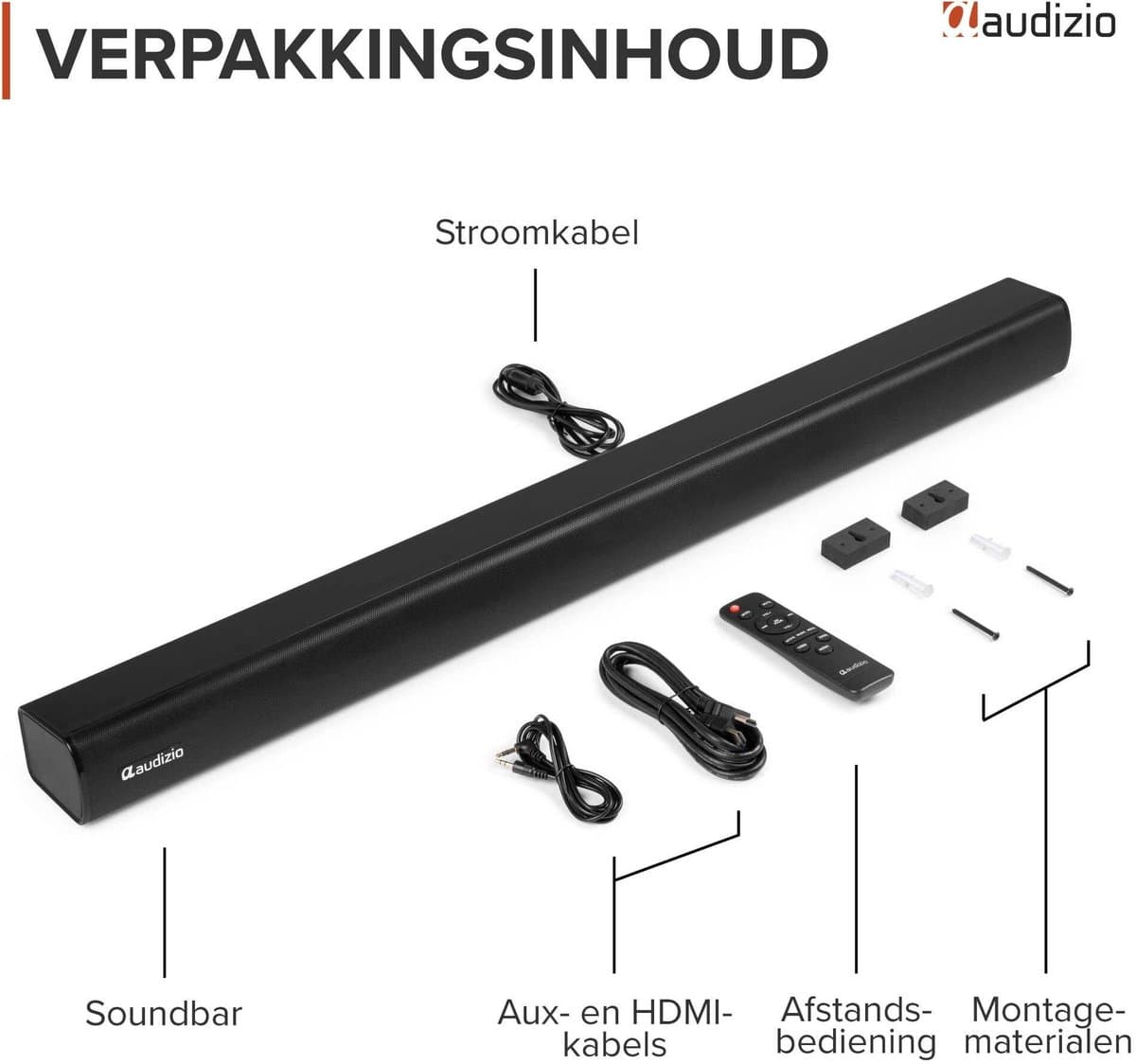 Soundbar - Audizio SB90 - HDMI-ARC - Bluetooth - 90 Watt - Optisch - Soundbar voor TV - 90 cm breed thumbnail 8