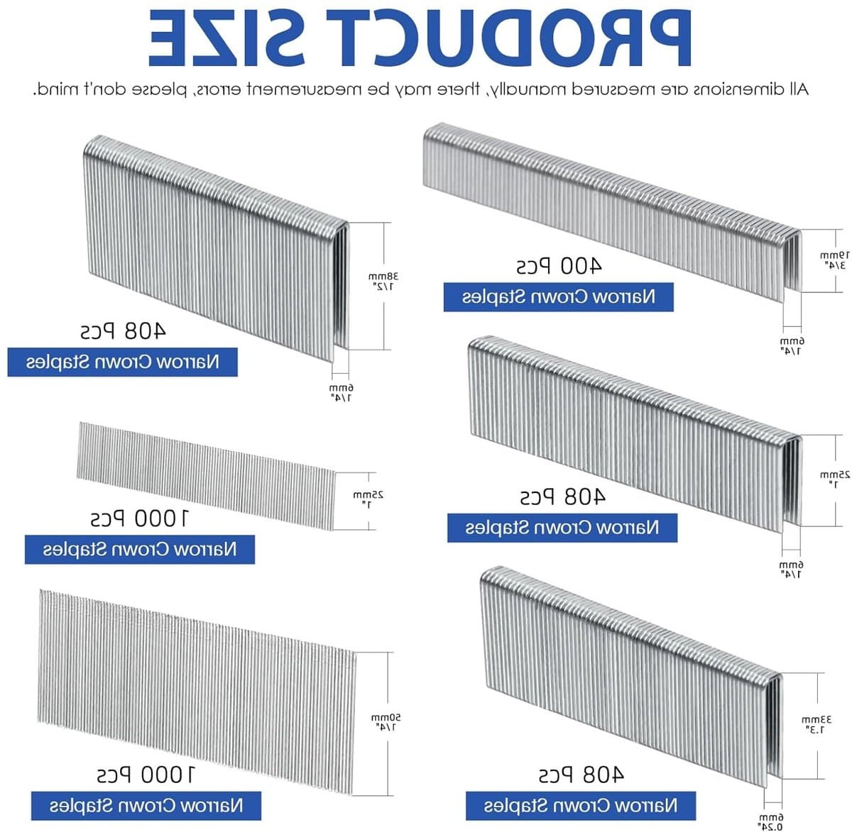 18 Gauge Smalle Kroonnietjes en Brad Nagels Assortiment - 3624 Stuks voor Elektrische Nietmachine thumbnail 7