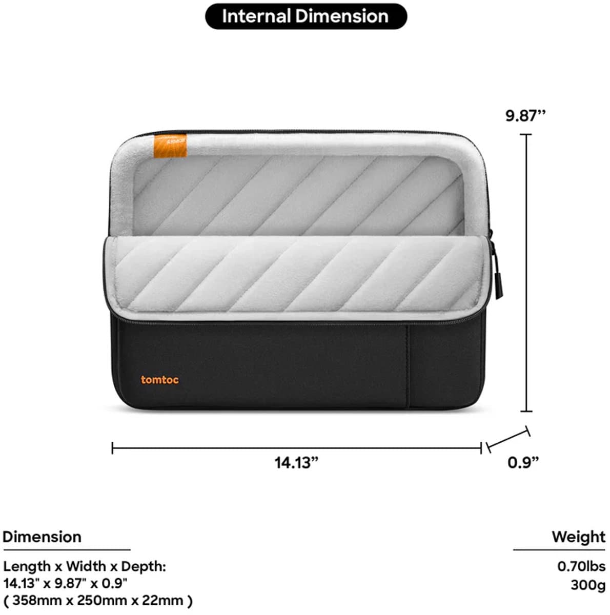 Tomtoc Defender-A13 Laptop Sleeve Navy Blue, 16-inch MacBook Pro M4/M3/M2/M1 Pro/Max A3403 A3186 A2991 A2780 A2485 A2141 2024-2019, Dell XPS 16 Laptop thumbnail 7
