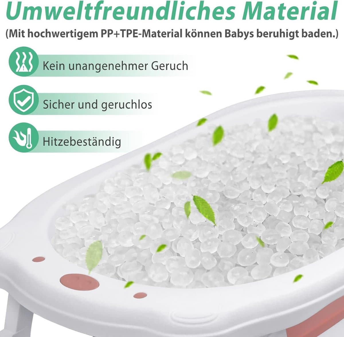 Opvouwbare babybadkuip ergonomisch met afvoer en antislip - ideaal voor pasgeborenen thumbnail 4