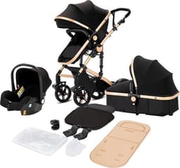 Productfoto van GMHC VICTORY SARL Luxe 3-in-1 Kinderwagen - Autostoeltje