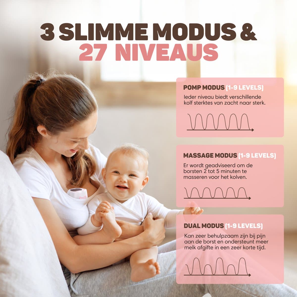Vulpes Goods® BabyCare - Handsfree Borstkolf - Elektrische Draadloze Borstkolf - Draagbaar – Elektrische Kolf - Incl. 30 Moedermelkbewaarzakjes, Borstvoeding informatie, Reistas & Borstschildverkleiners thumbnail 3