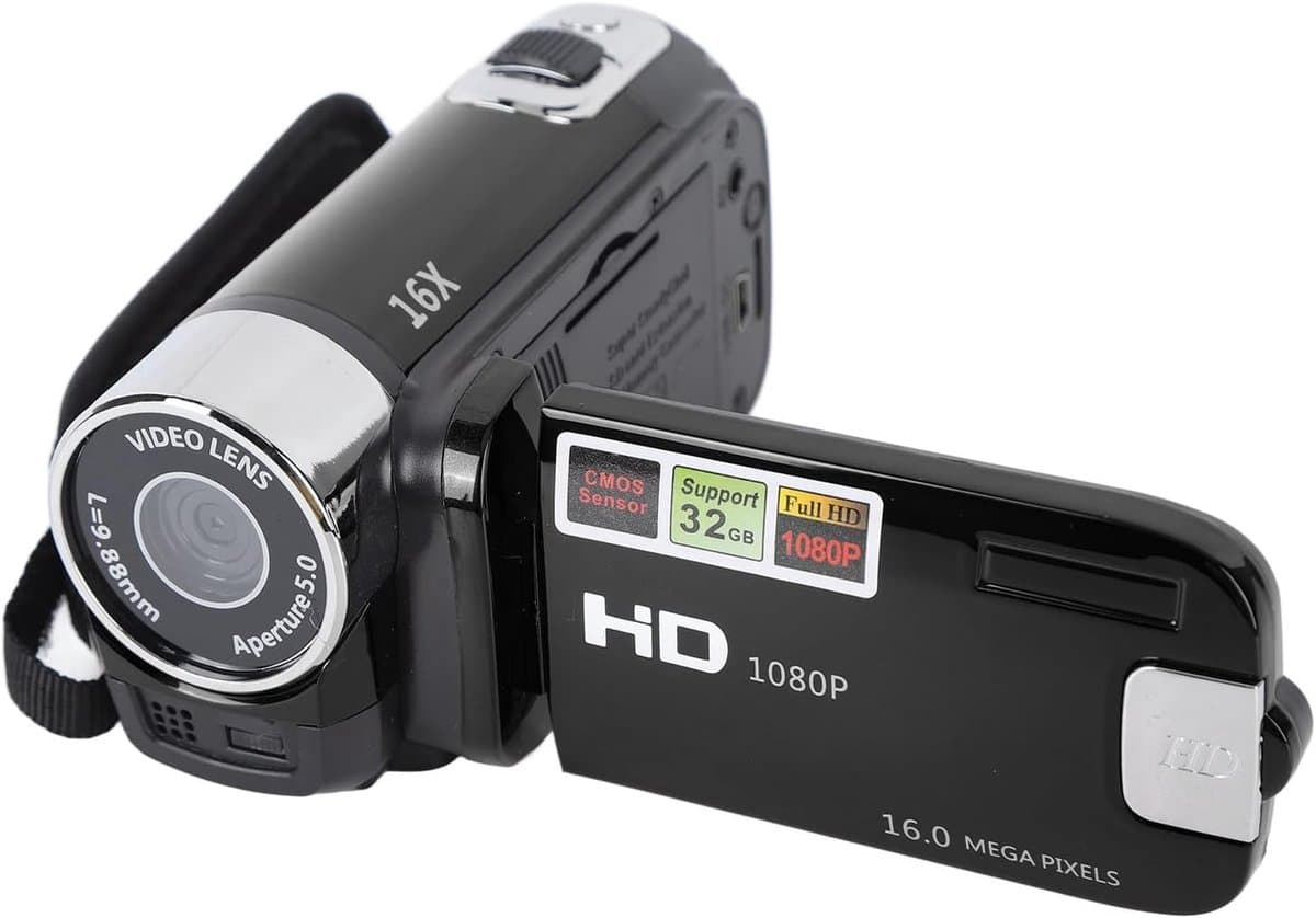 SnelShoppen - Video Camera met 2.7 Inch TFT Rotatable Screen, 16MP, 16x Digital Zoom, Vlogging Recorder met USB Kabel, Ideaal voor Reizen, Bruiloften,