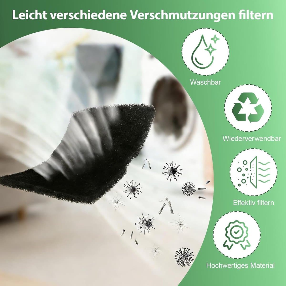 SnelShoppen - 6 Stuks Droogfilters voor Wasdroger, 240 x 155 x 10 mm, Schuimstoffilter, Sponsfilter, Filtermat voor Warmtepomp Droger thumbnail 6
