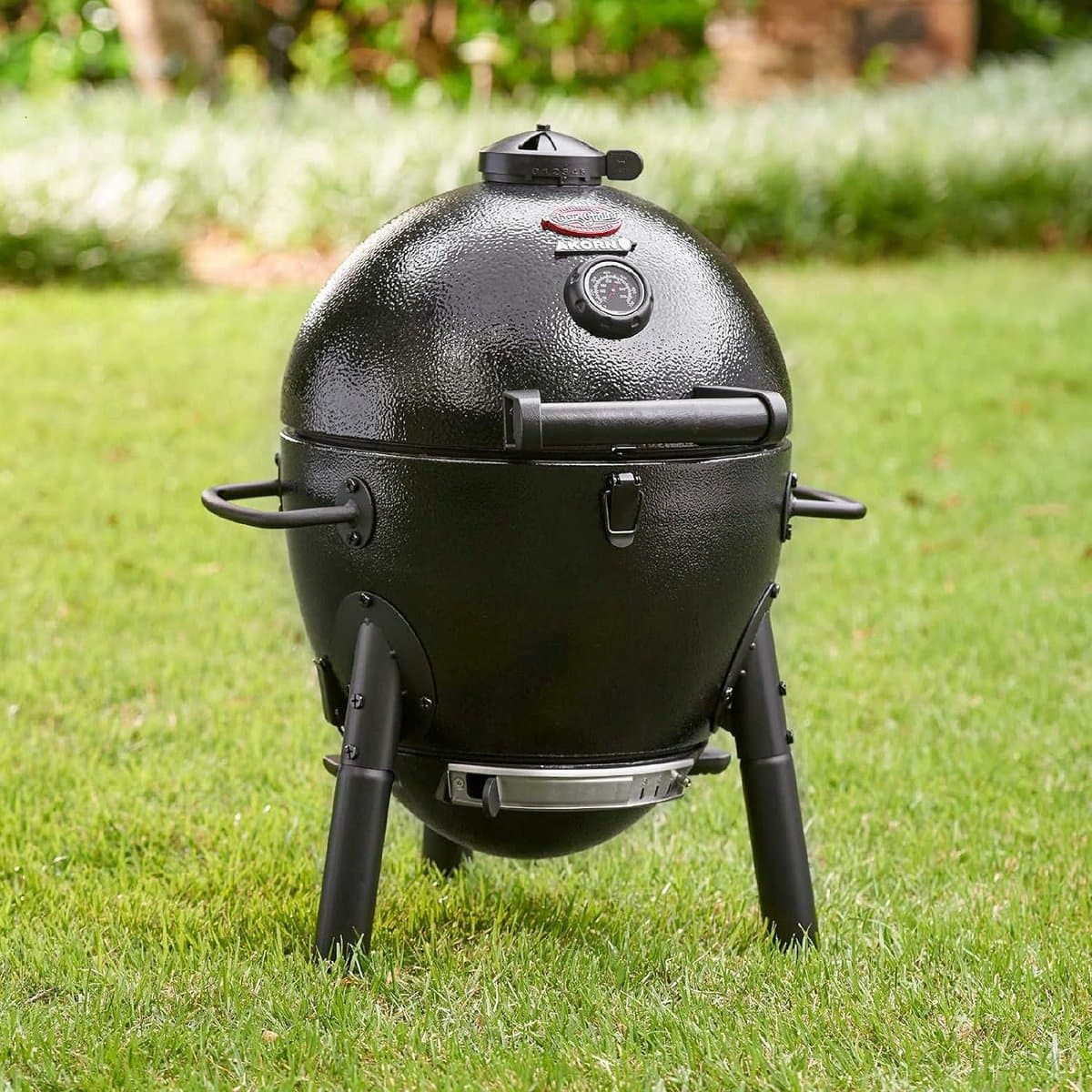 Char-Griller® Akorn Jr. Kamado BBQ en Smoker – Compacte Houtskool Barbecue met Gietijzeren Rooster – Ideaal voor Balkon, Terras, Camping en 2-4 Personen thumbnail 2