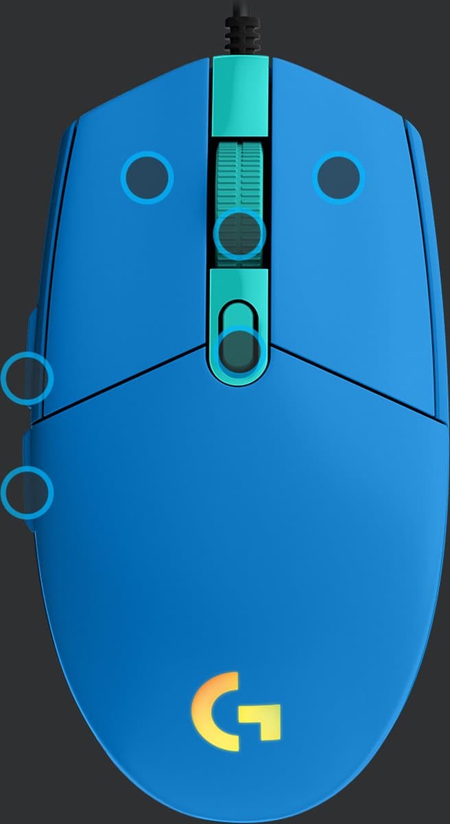 Logitech G203 LIGHTSYNC - Bedrade Gaming Muis - RGB verlichting - Blauw thumbnail 8