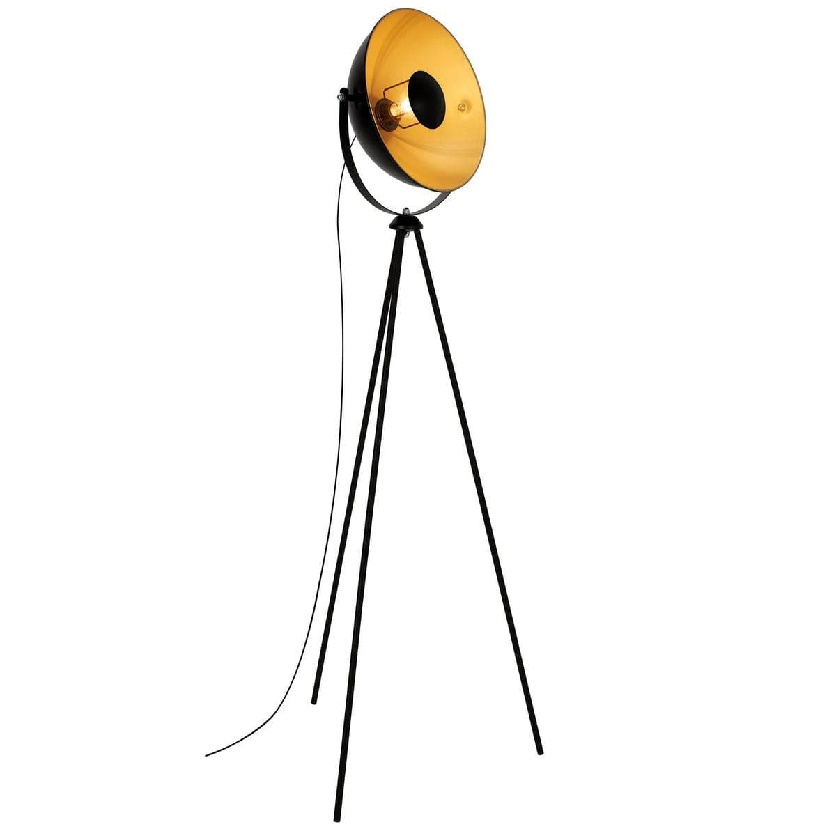 BRILONER Sand - Vloerlamp woonkamer - industrieel staande lamp - zwart goud - E27 fitting - metaal - 148cm thumbnail 2