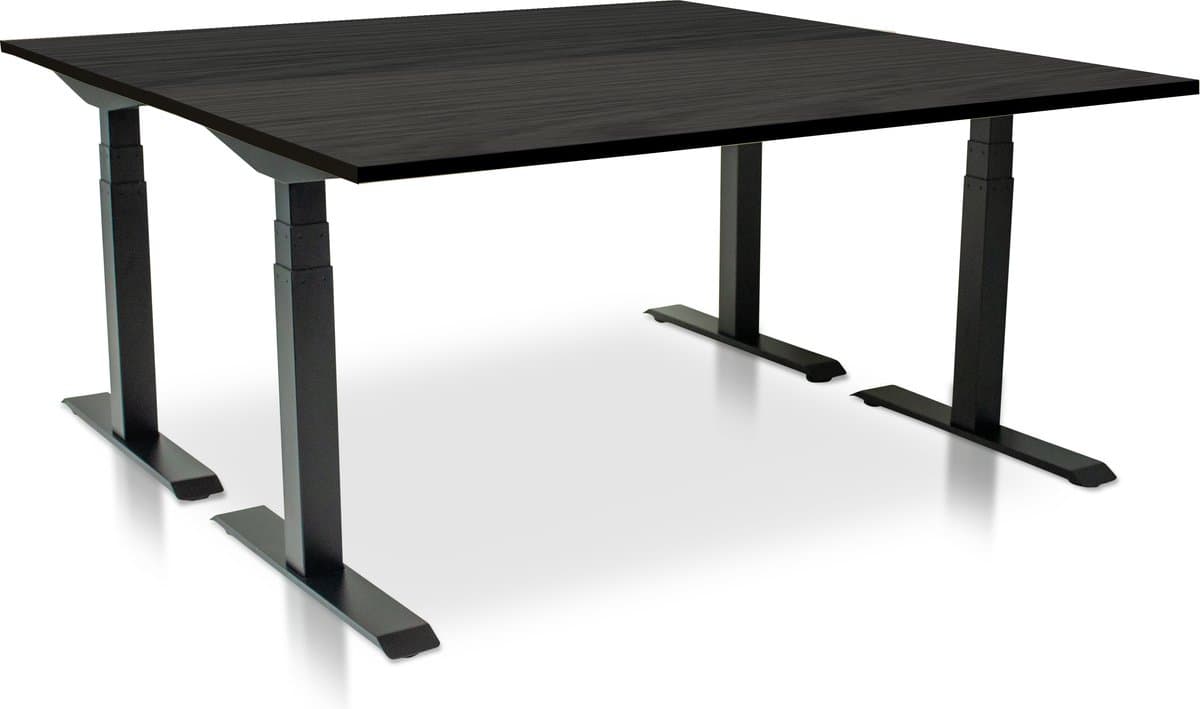 Zit-sta bureau elektrisch verstelbaar - MRC PRO NEN-EN 527 | 160 x 80 cm | frame zwart- blad zwart eiken | memory functie met USB | 150kg draagvermogen thumbnail 5