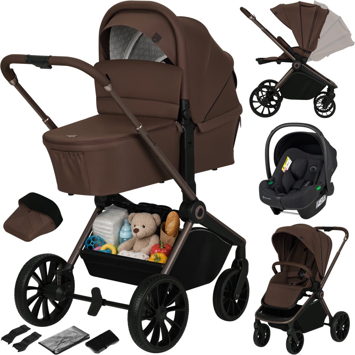 Lionelo Mika Plus 3in1: complete set van geboorte tot 4 jaar met ADAC-autostoel