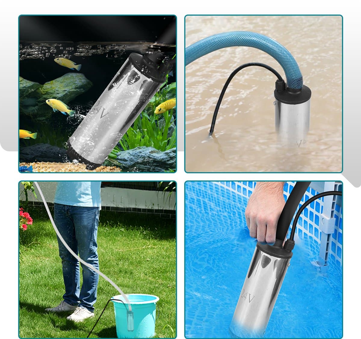 Yofidra Accu Waterpomp - Draagbare Waterpomp - Draagbare Zuigpomp - mit 2x Accu’s - Compact - voor zwembad, tuin, vijver thumbnail 5