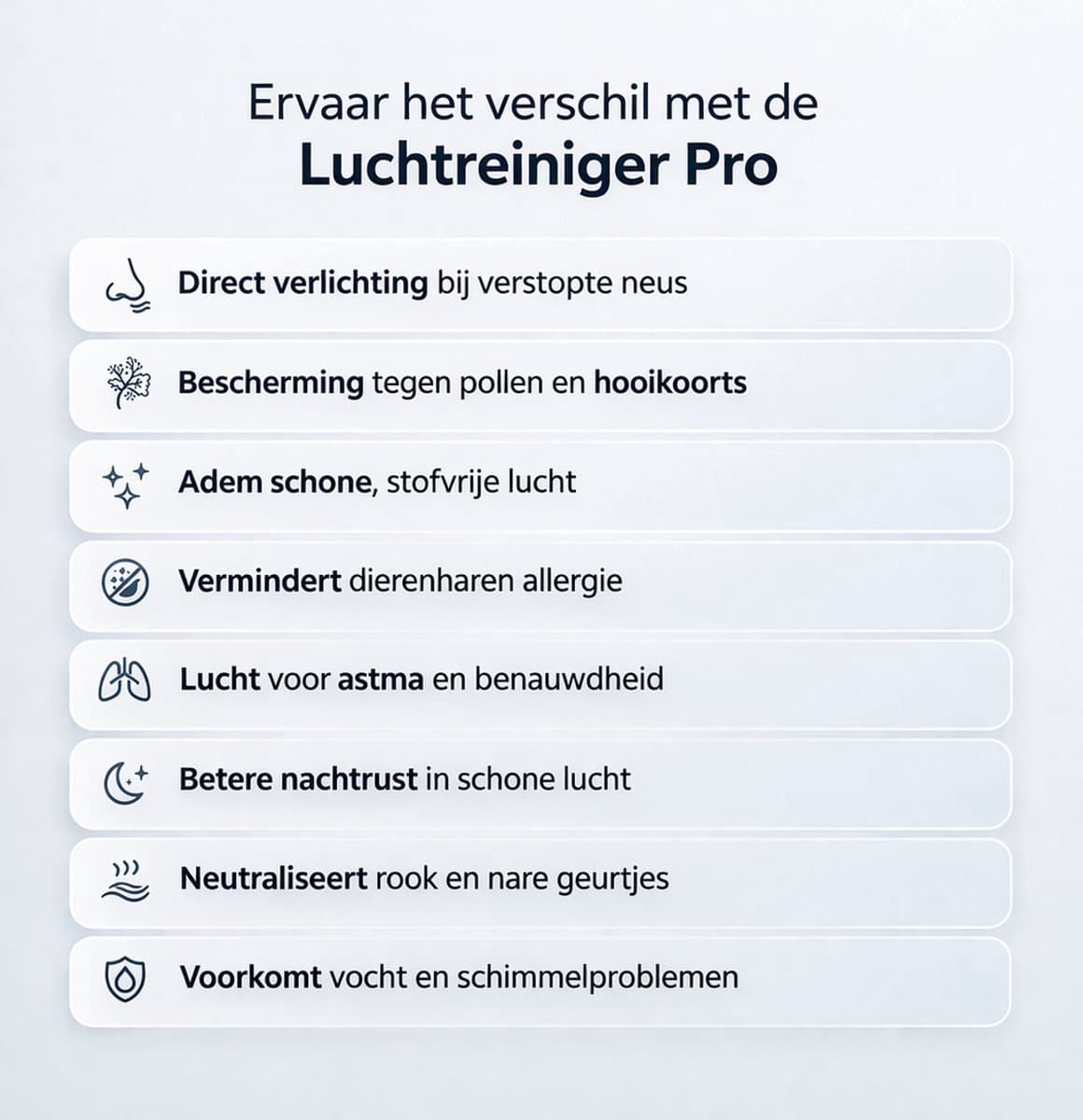 Blanc Square Luchtreiniger PRO - met HEPA 13 + Koolstoffilter - CADR 400m³/h 90m² - Filtert Pollen, Geurtjes en Stof - Automatisch + 3 Standen - Luchtkwaliteitsindicator - Clean Air thumbnail 2