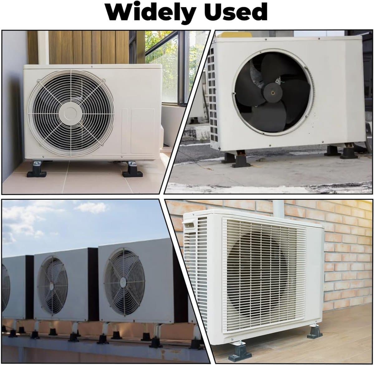 Trillingsdempers - Rubberen Lagers - Airco Stabiliseren - Buitenunit Ondersteuning - 4 Stuks - Zwart thumbnail 6