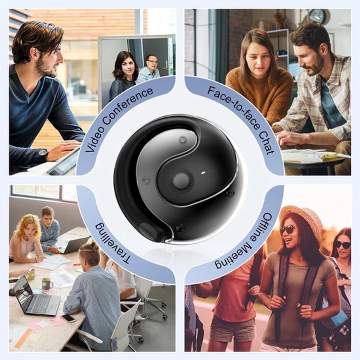 Velcro Smart Language Translator Earbuds - AI Vertaling Oordoppen - Draadloze Vertaler Pods met Stereo Geluid - Ondersteunt 75 Talen - Voor Reizen en Communicatie thumbnail 6