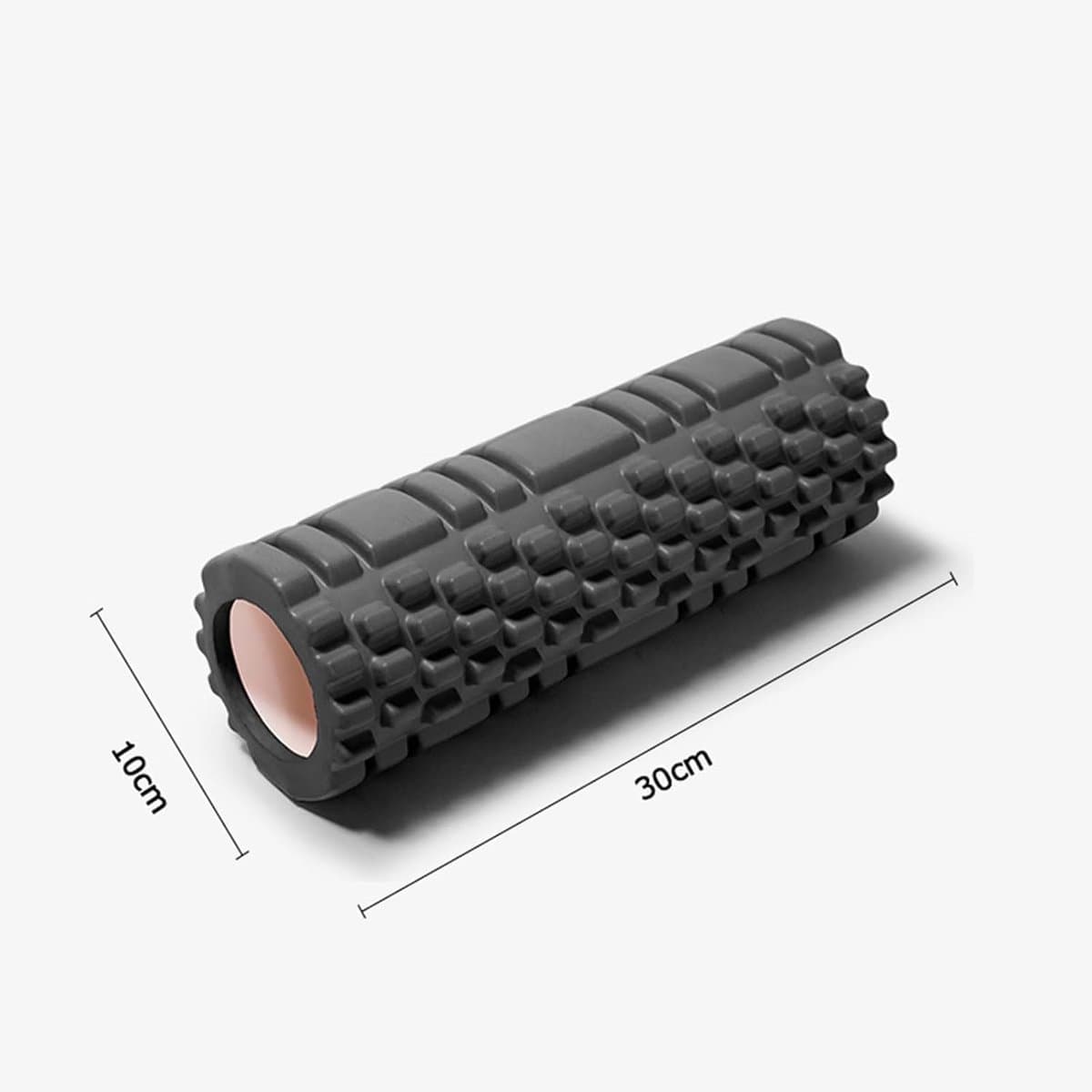 Foam Roller - Schuimroller - Yoga Grid Foam Roller - Massage Roller - Foamroller - Fitness Roller - Fasciarol wervelkolom - schuimroller met 3D - voor zelfmassage, spierspanning, fasciarol voor yoga, sport, fitness, pilates - 10x30 cm - Zwart thumbnail 3