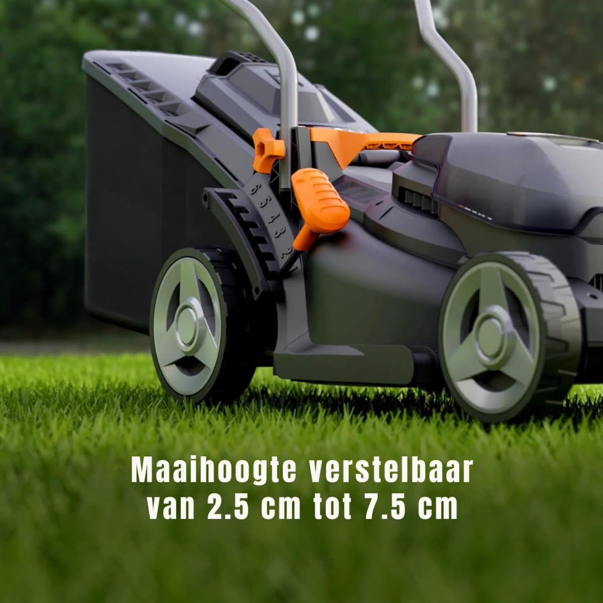 Florixa® Grasmaaier Accu - Grasmaaier Elektrisch - Grasmaaier Benzine - Grasmaaier Benzine Zelftrekkend - Zwart - 114cm x 43cm x 107cm; 9.77 kg thumbnail 7