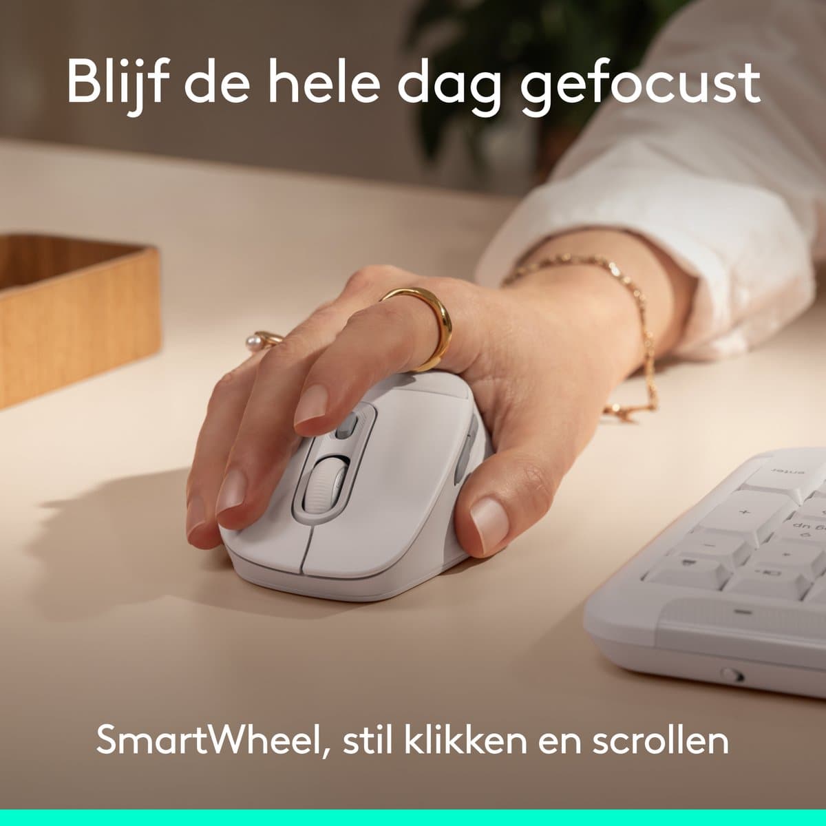 Logitech Signature Comfort Plus M850L - Draadloze Bluetooth Muis - Ergonomisch - Wit thumbnail 5