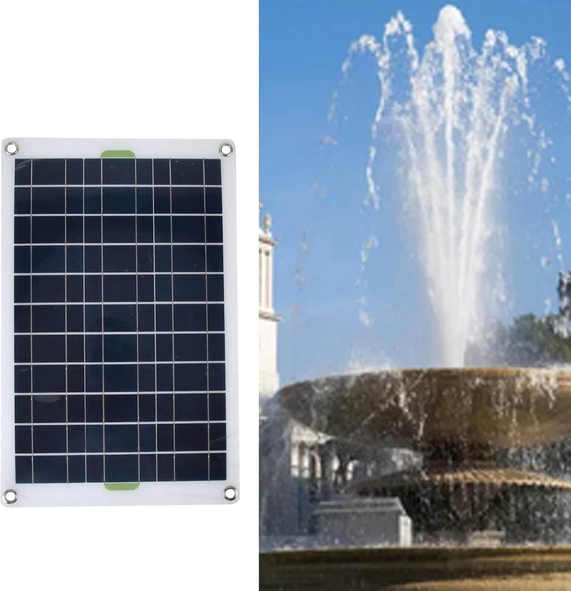 Vijverpomp op zonne-energie solar powered water pump 50 W solar powered water pump waterpomp op zonne-energie, geluidsarm paneel, fontein voor thuis, tuin, Pumps thumbnail 2