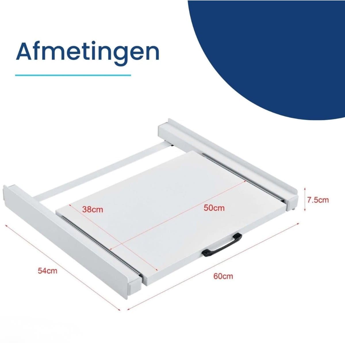 Florixa® Tussenstuk Wasmachine Droger - Stapelkit - Tussenstuk Wasmachine en Droger - Tussenstuk Wasmachine Droger Zwart - Tussenstuk Wasmachine Droger Aeg - Wit - 54cm x 60cm x 8cm thumbnail 6