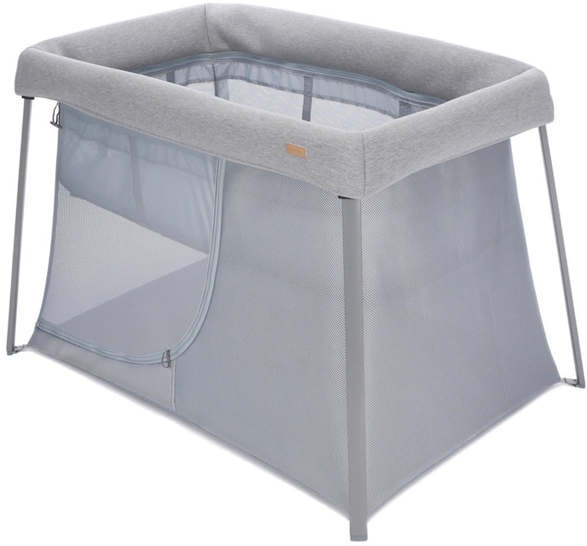 Béaba Eazy Sleep 3-in-1 Reisbed - Luxe Campingbedje & Box - Vanaf Geboorte tot 4 Jaar - Wieg, Ledikant & Box - Ademend Mesh - Inclusief 2 Matrassen & Reistas - Lichtgewicht 6,8kg - Grijs