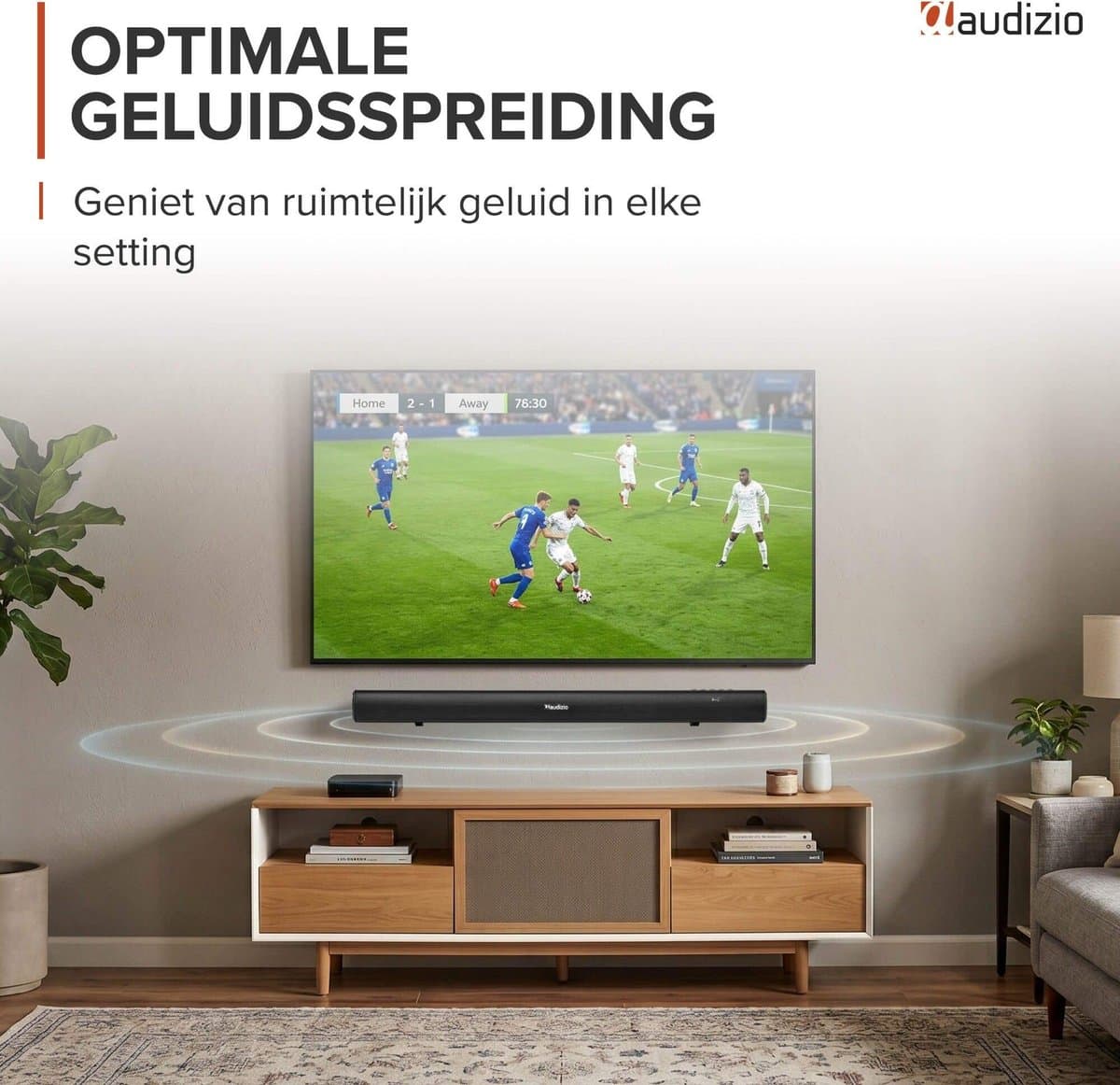 Soundbar - Audizio SB80 - HDMI-ARC - Bluetooth - 70 Watt - Optisch - Soundbar voor TV - 81 cm breed thumbnail 2