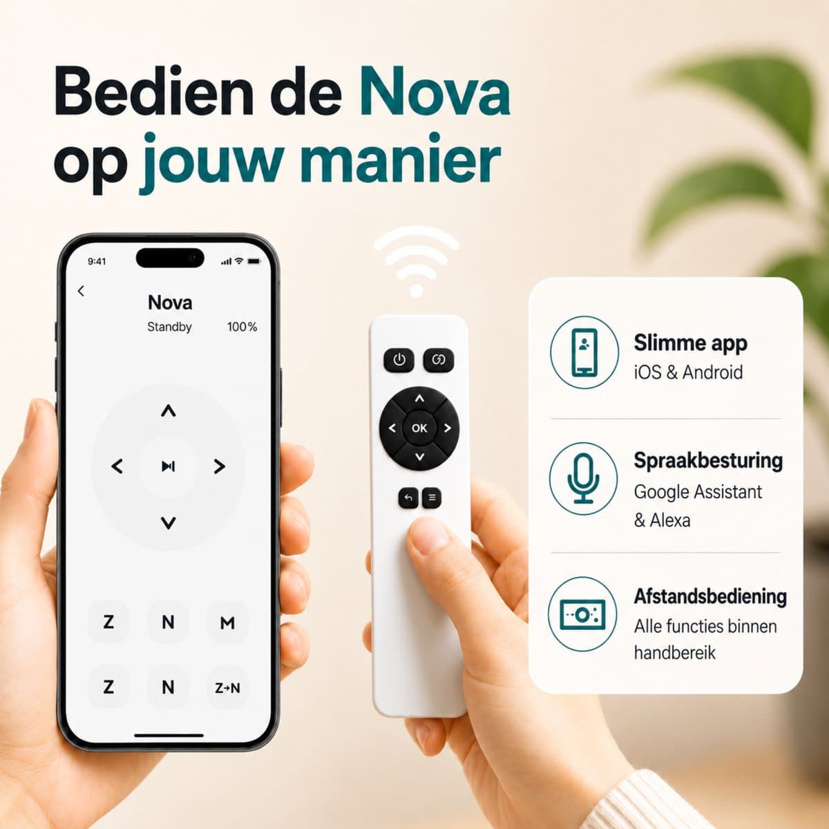 Stoffy Robot Ramenwasser Nova- Ruitenreiniger Elektrisch - Raamwisser - Appbediening - met Afstandsbediening - Snoerlengte 5m thumbnail 3