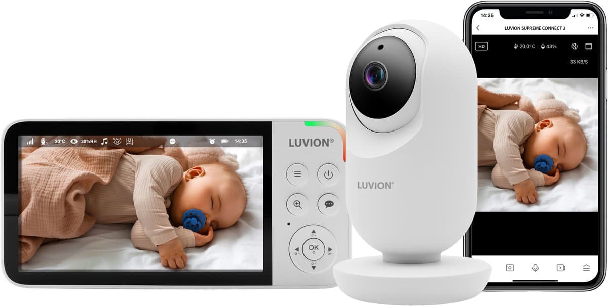 LUVION® Supreme Connect 3 – Babyfoon met Camera en App – Met en Zonder Wifi – Premium Baby Monitor thumbnail 7