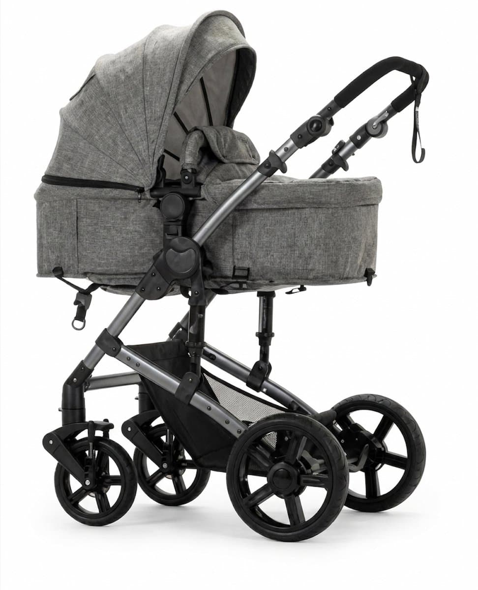 LUMÉ STORE Kinderwagen 3-in-1 - Maxi Cosi - Babywagen - Buggy Opvouwbaar - Hoog Model - Inclusief Wieg & Peuterzitje - Grijs
