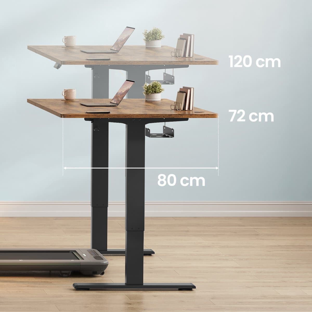 VASAGLE - Zit Sta Bureau - Elektrisch - Met USB-C Poort - 3 Geheugenstanden thumbnail 7