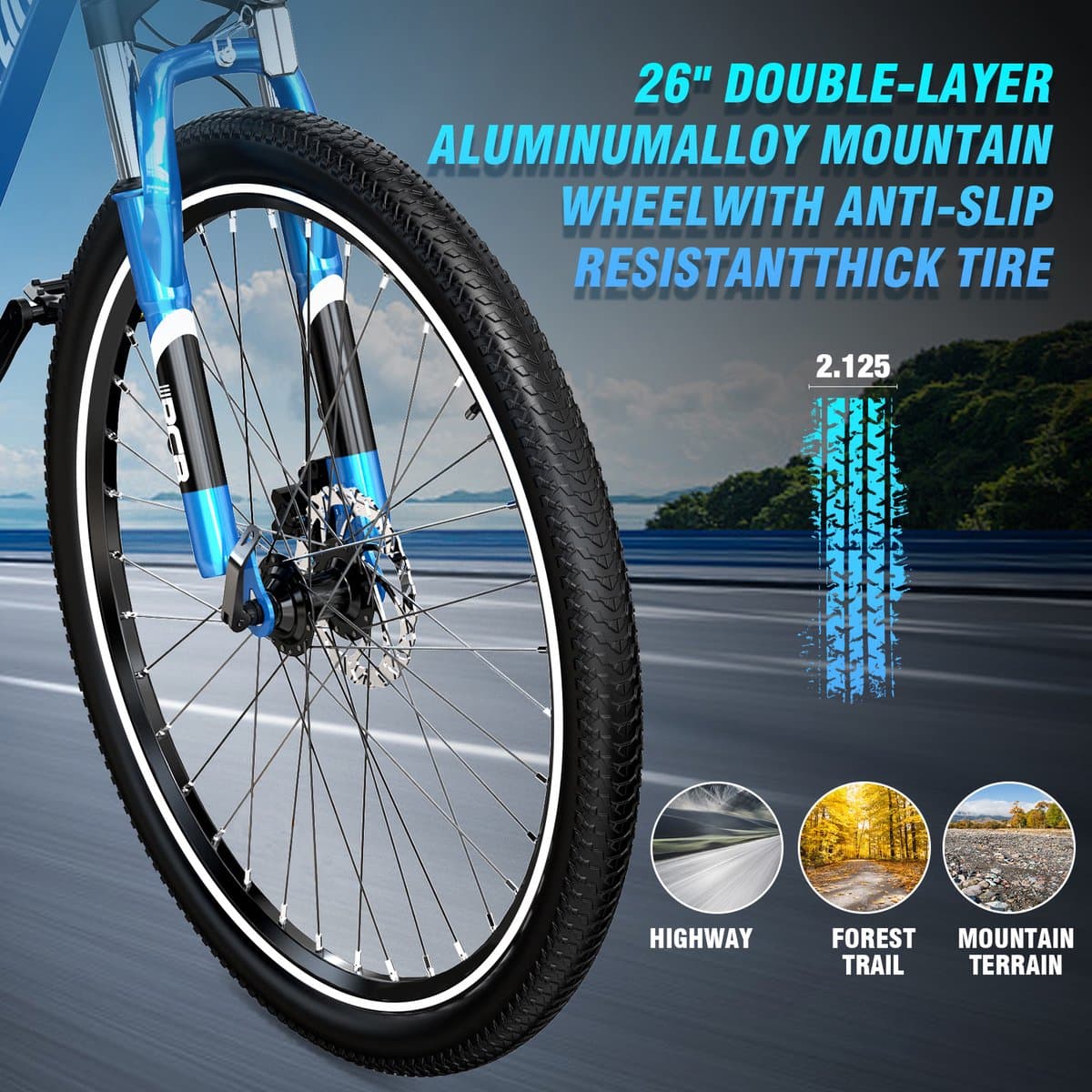 RCB Elektrische Fiets | Trendy 26 Inch City Commuter EBike | 250W Motor | 25 km/u | 7-Speed | APP | zwart thumbnail 4