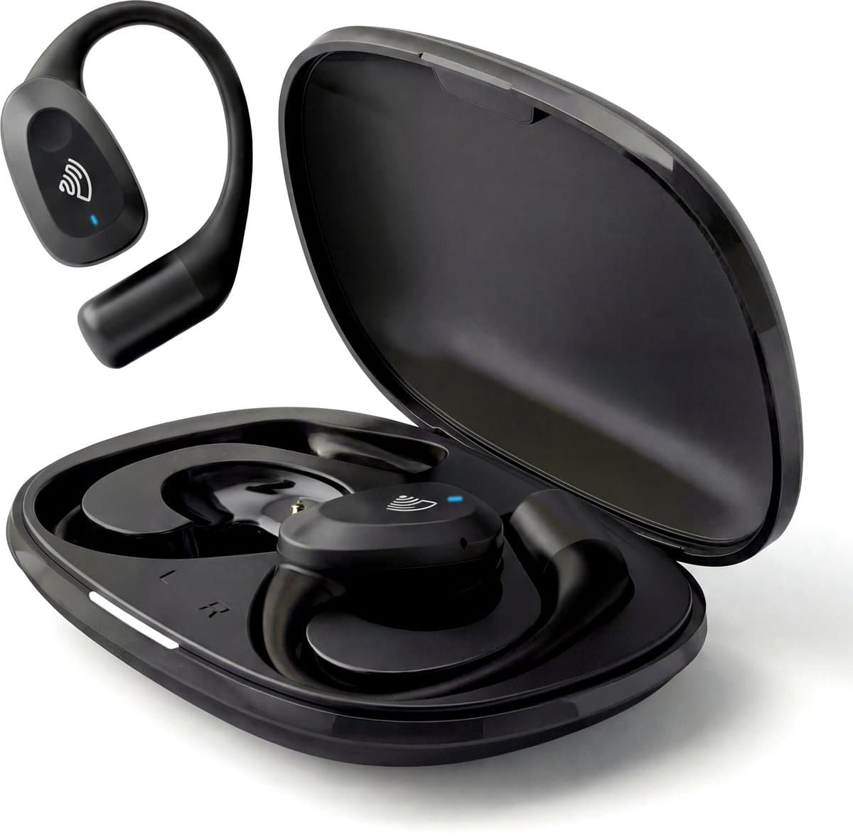 Golden Sound Open Ear oortjes - Sport oordopjes - Oortjes draadloos - Draadloze oordopjes - Audio - Hardlopen - 40 uur batterijduur - Bone Conduction - IPX6 Spatwaterdicht - Oortjes - Zwart thumbnail 6
