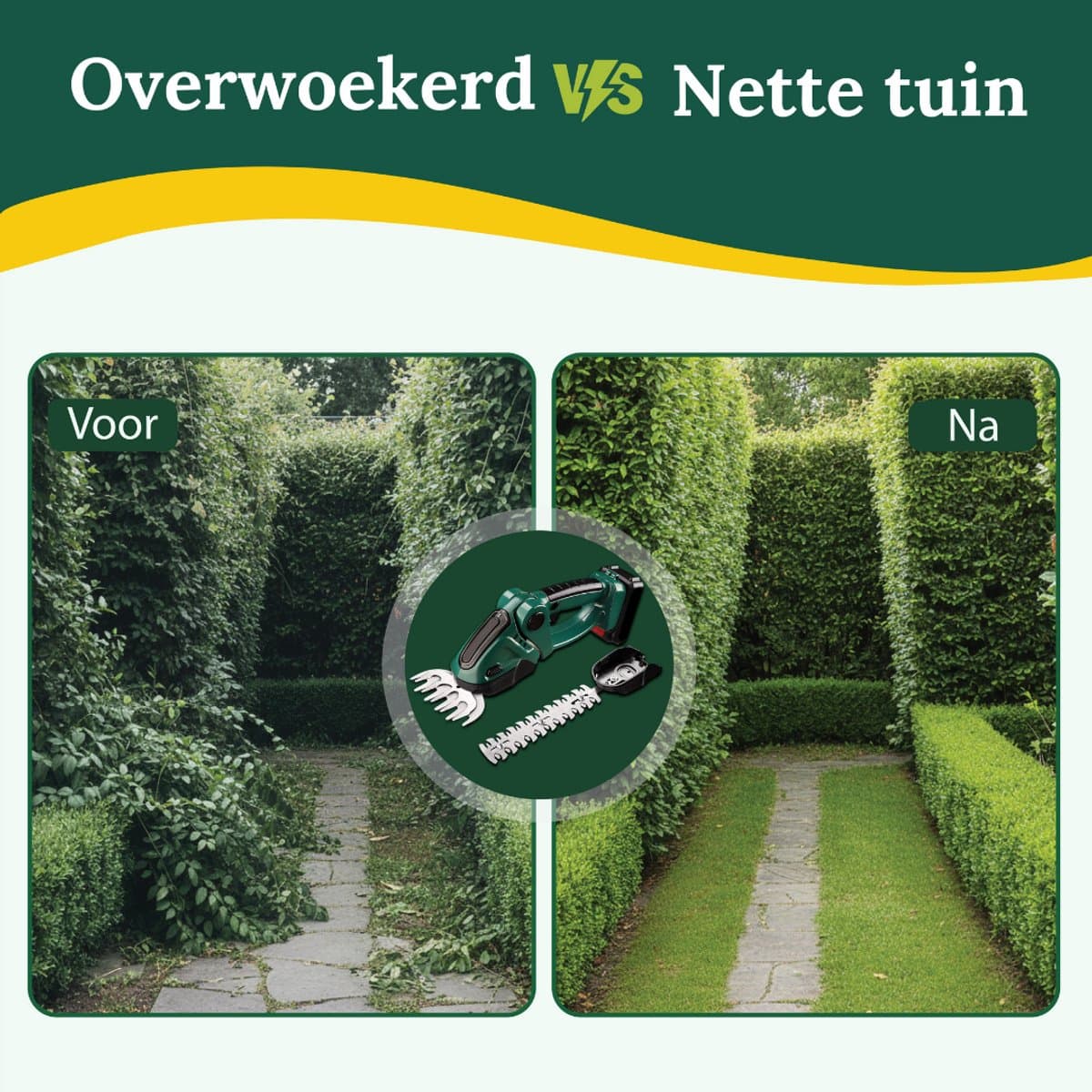 Twenty4seven® Elektrische Heggenschaar met Accu - Inclusief Buxusschaarmes & Grasschaarmes - Draadloze Snoeischaar & Grasschaar thumbnail 5