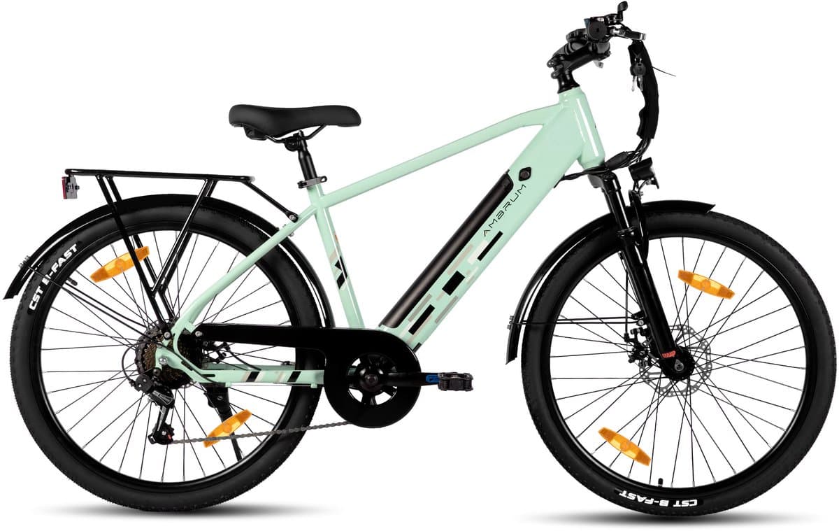 HILAND Rhythm elektrische stadsfiets - 26 inch - 250W motor - 60 km actieradius - 36V 10.4Ah accu - Shimano 7-versnellingen - Unisex - Groen - afbeelding 1