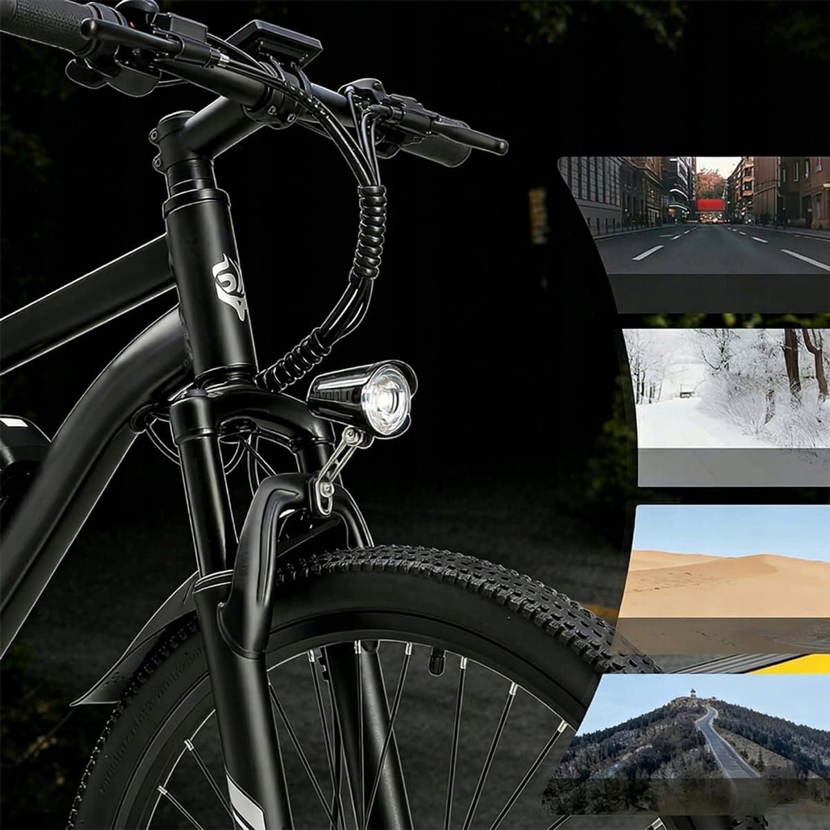 SINOHON EM200D Elektrische MTB – 250W Motor, 36V 10,4Ah Accu, 60km Bereik, 7-Speed Shimano – LED-Koplamp thumbnail 3