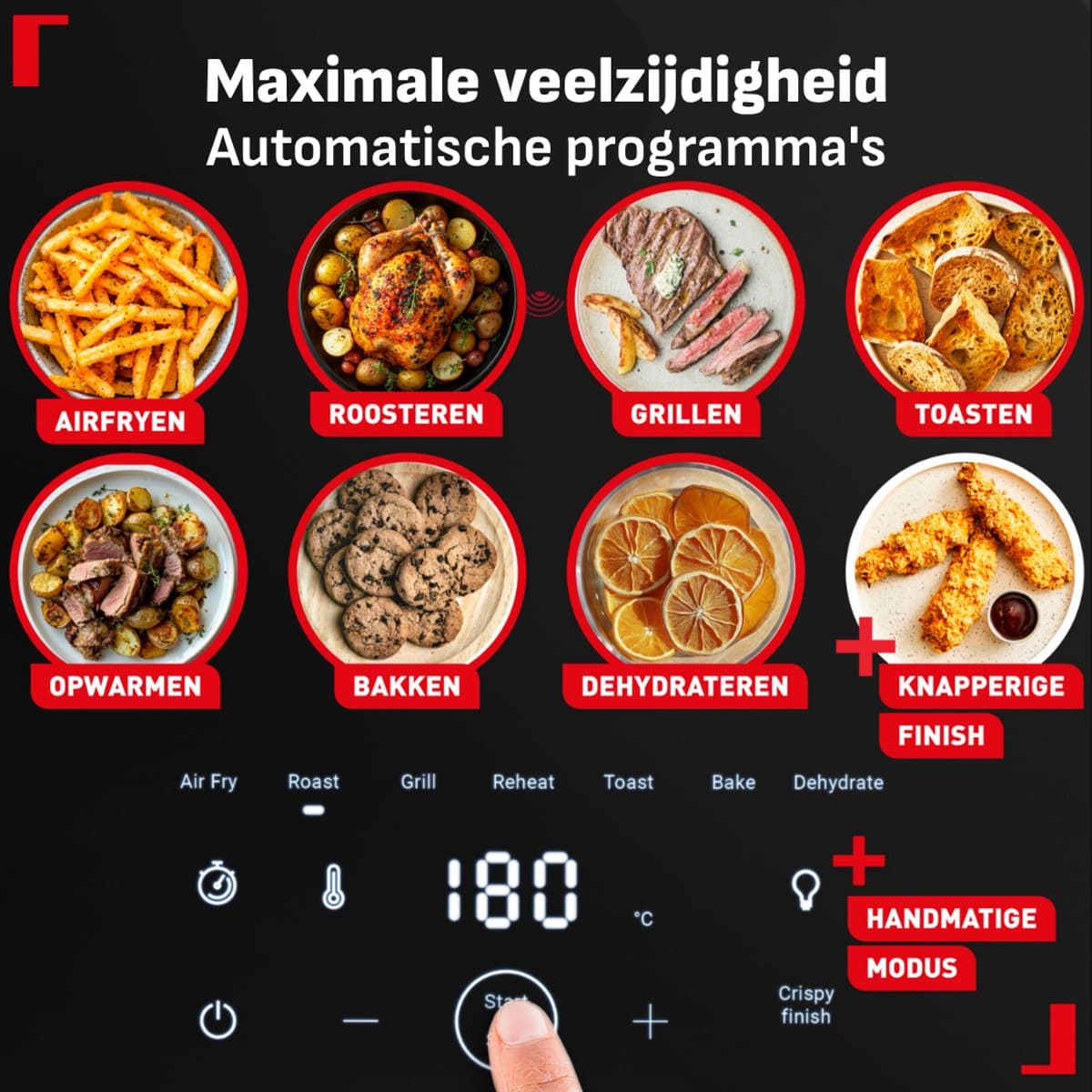 Tefal Easy Fry Infrared EY832H - Airfryer 7L - 1700W - Infraroodtechnologie - 2x Sneller Warm - 8 Programma's - Voor 8 Personen thumbnail 6