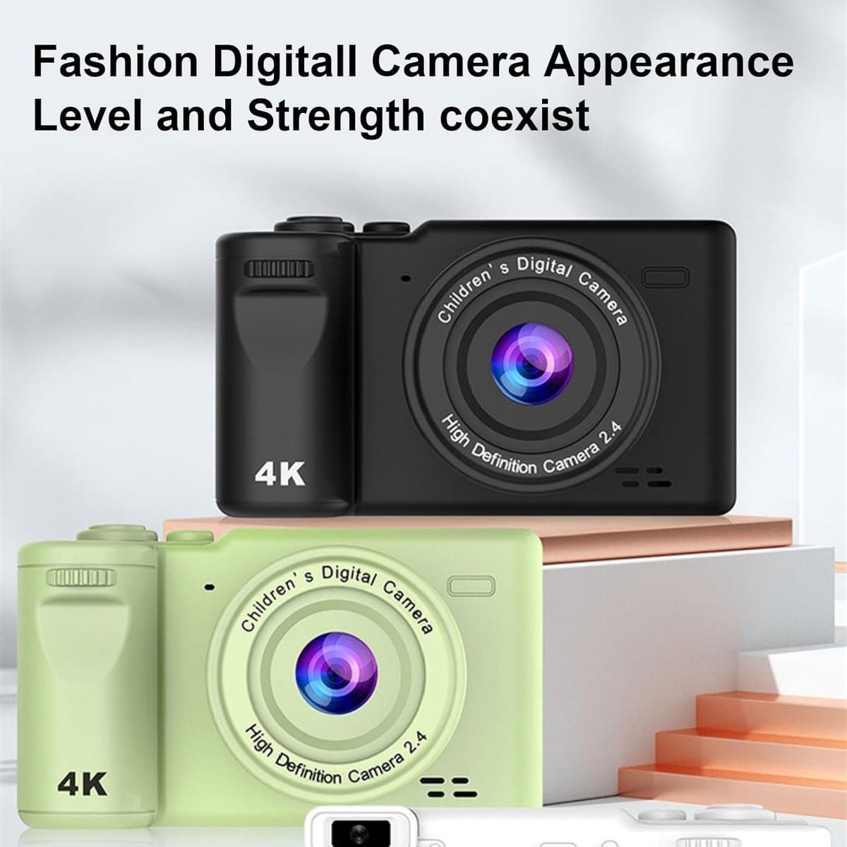 Camera - Digitale Camera - 4K Digitale Camera - 48MP Vlogging Camera met Dubbele Lens (Front & Rear) - Vintage Fototoestel met Nachtmodus & Autofocus - 2.4 Inch IPS Scherm - 8X Zoom & Beeldstabilisatie - Zwart thumbnail 6