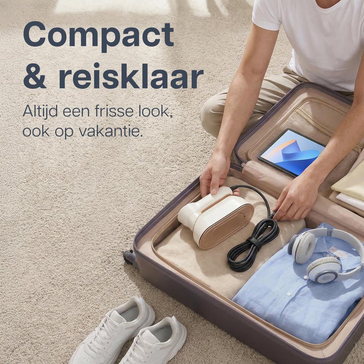 Vaptron glide Kledingstomer Handstomer mini strijkijzer 1300W 2.5M Netsnoer thumbnail 3