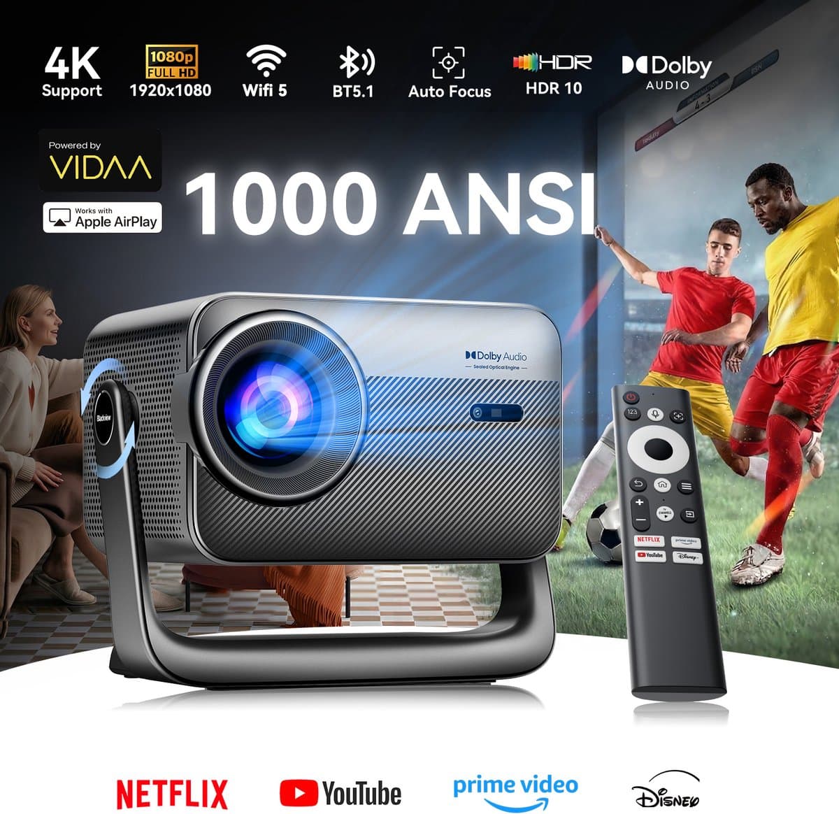 Blackview PV1000 Max - 1080P projector met autofocus