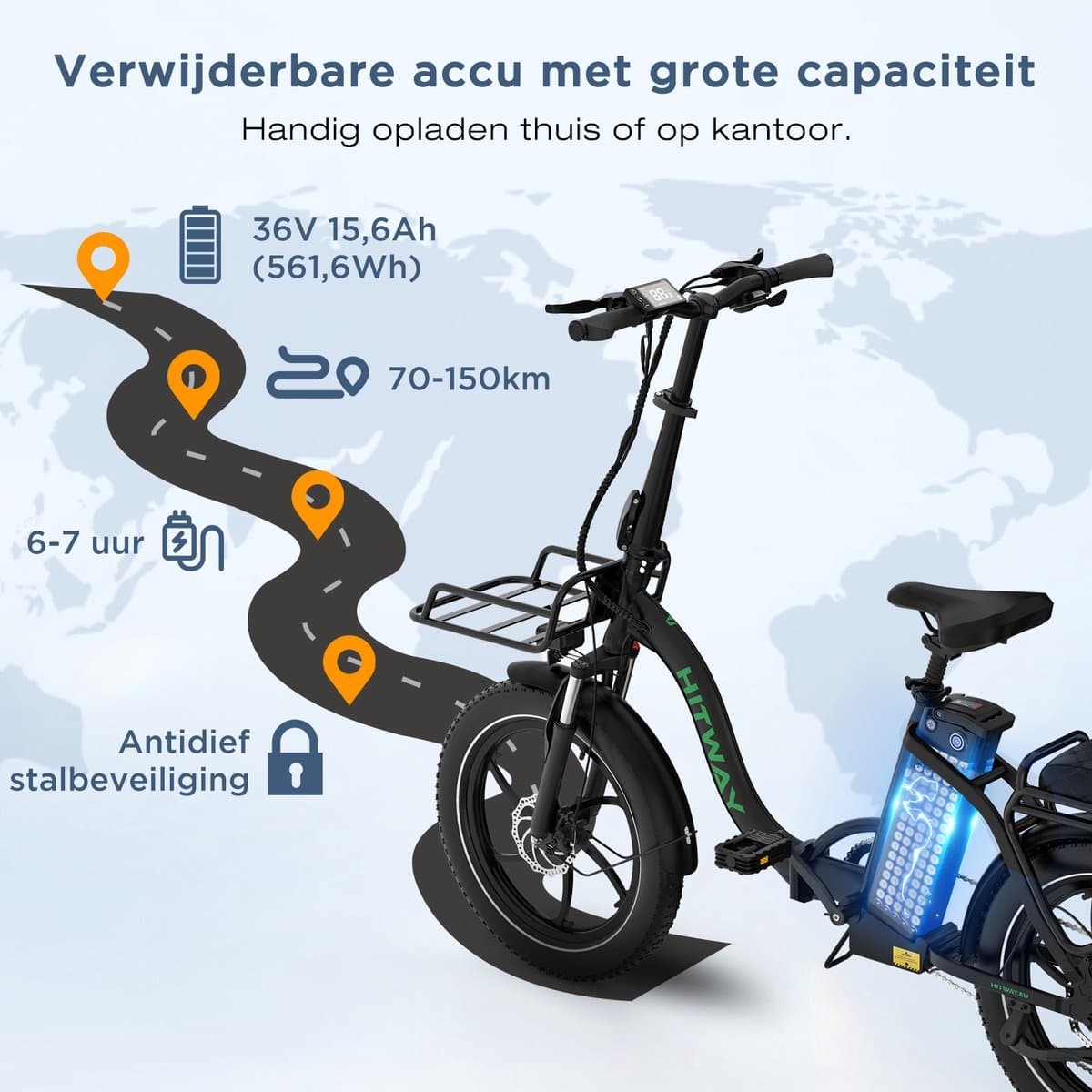 HITWAY BK6S L1 opvouwbare e-bike thumbnail 8