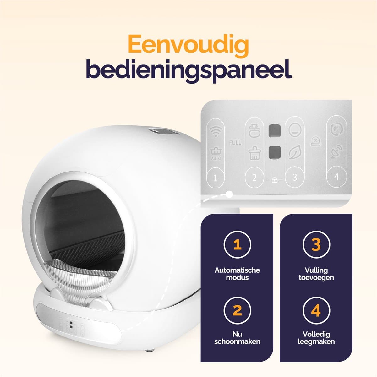 Viervoeter Fresh 3 - Automatische Kattenbak – Zelfreinigend – Bedienen via App – 65L - incl matje en 3 rollen opvangzakjes - Silver thumbnail 4