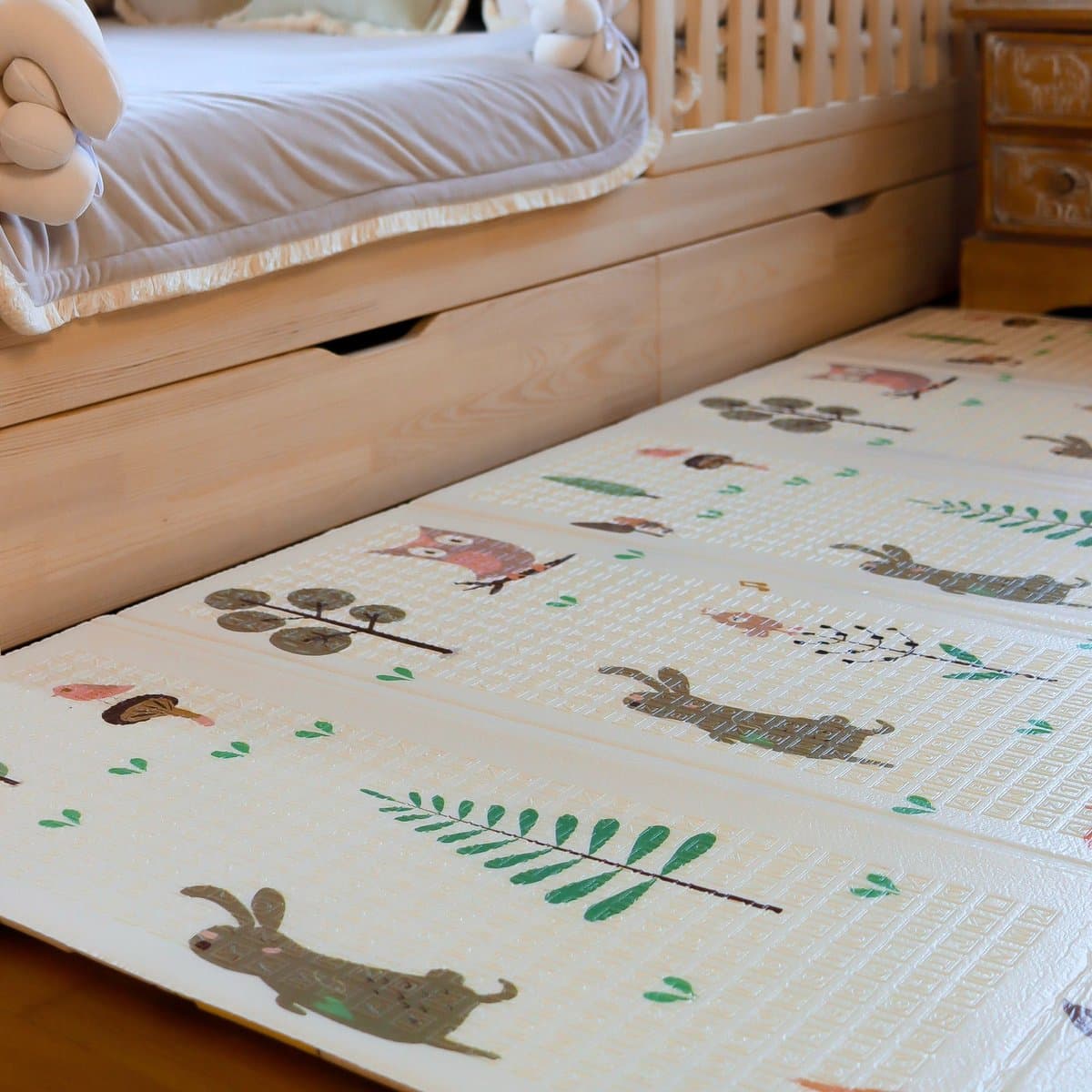 Speelkleed - Paarden en Beren - Dubbelzijdige XXL - Opvouwbaar 1 cm dik - Speelmat - Speeltapijt - Baby - Foam - 180 x 200 cm thumbnail 3