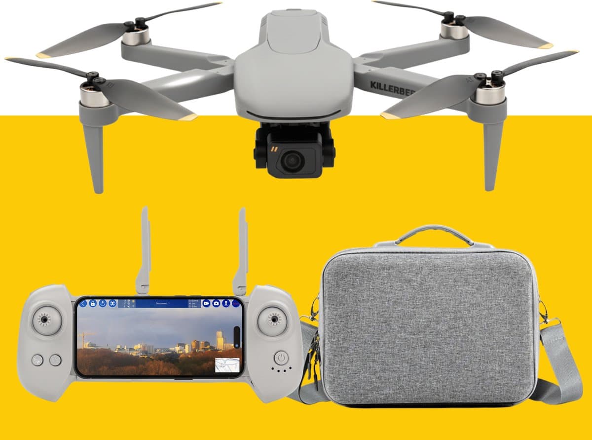 Killerbee NOVA – Drone met 4K UHD Camera en 3 assige gimball - 3Km Bereik - 25 Min Vliegtijd - Incl 64GB Geheugenkaart