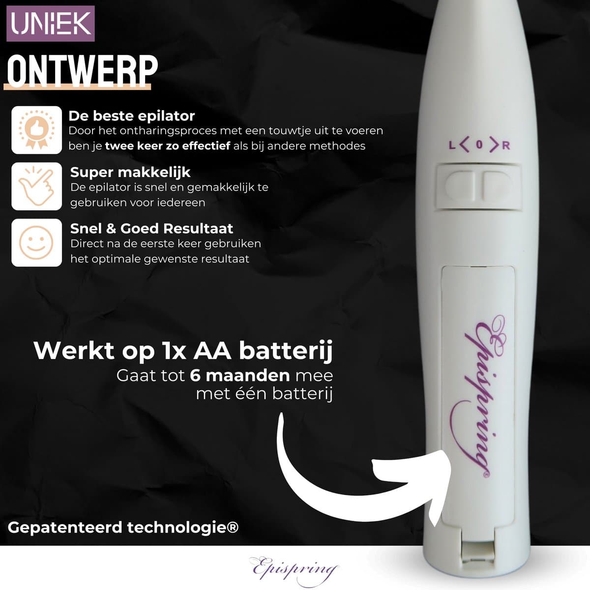 Epispring® Amazing- Epileerapparaat Dames - Ontharingsapparaat Dames - Gezichtsepilator voor vrouwen - Ladyshaver - Ontharing gezicht - Ontharing wenkbrauwen - Gezichtsontharing dames thumbnail 6
