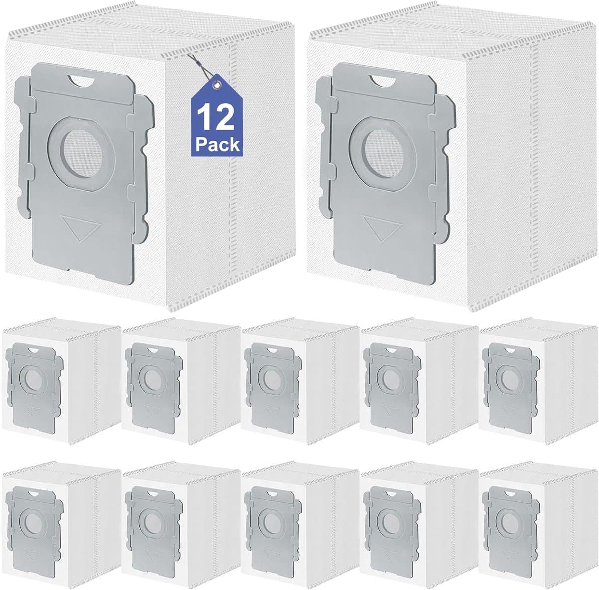 12 Stuks Stofzakken voor iRobot Roomba i7 i7+, i8, i8+, i3, i3+, i4, i4+, i6, i6+, s9, s9+ Plus 10 Max 105 705 Vac Clean Base afzuigstation, i/s/j Combo Essential Serie Stofzuigerrobot Stofzuigerzak