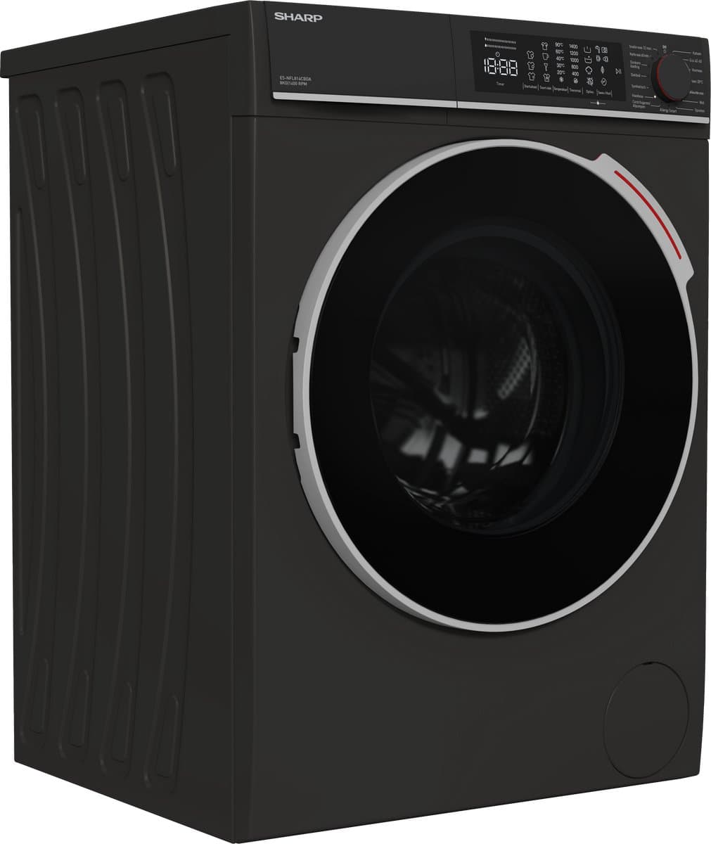 Sharp ESNFL814CBDABX wasmachine 8 kg met stoom thumbnail 7
