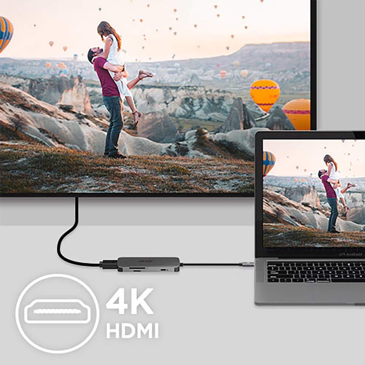 Acer 7-in-1 – Docking Station – Laptop – USB-C – 4K HDMI – Plug & Play - Zilver thumbnail 7