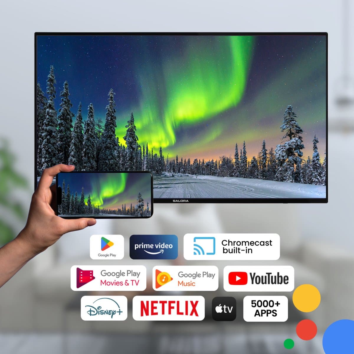 Salora SMART65TV - Tv 65 inch - Smart TV - 4K TV - Android TV - Smart tv 65 inch - TV - 65 inch smart tv - 2025 model thumbnail 5